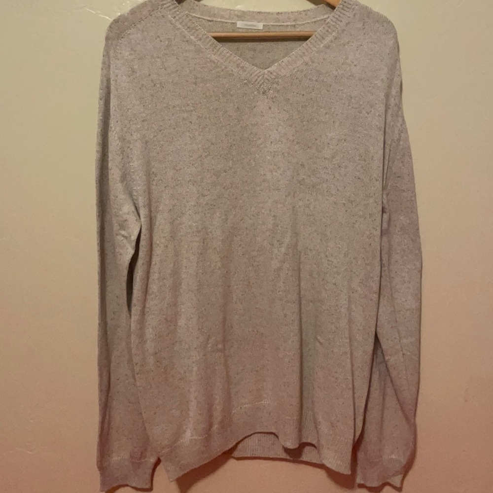 Malo Heather Beige V-Neck Sweater
